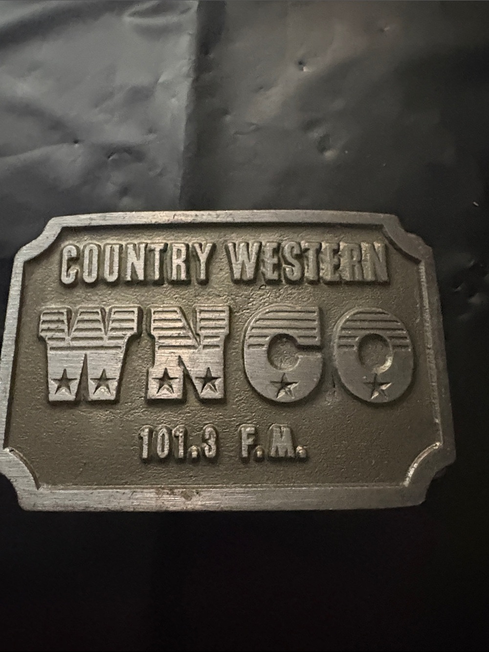 Vintage Brass Metal Belt Buckle - Country Western Radio Advertisement